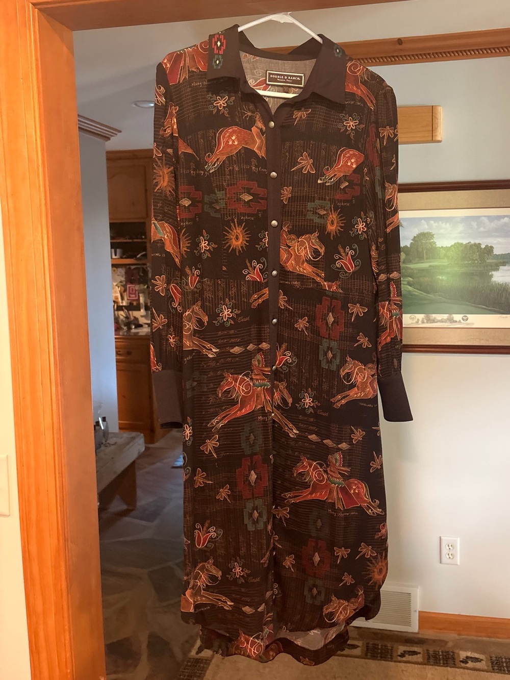 Double D Ranch Western Print Button-Front Dress - Picture 2 of 4